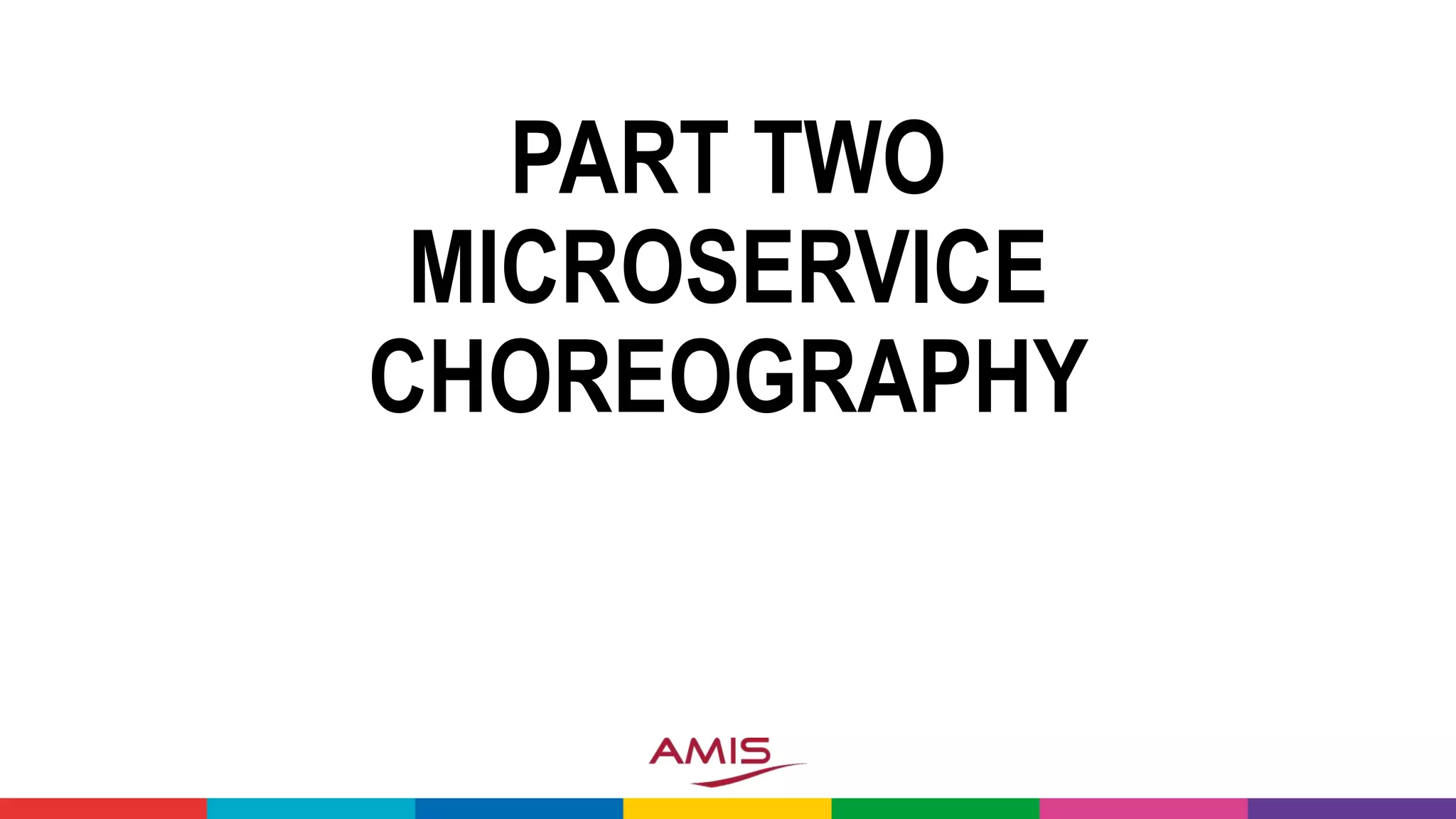 PART TWO
MICROSERVICE
CHOREOGRAPHY
 