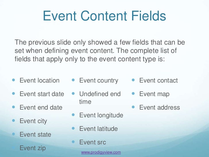 Event Content Management Tutorial