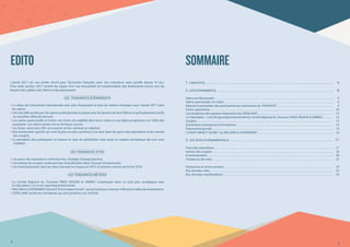 EDITO
L’année 2017 est une année record pour l’économie française avec une croissance sans pareille depuis 10 ans.
Pour notre secteur, 2017 montre les signes d’un vrai mouvement de transformation des événements tourné vers les
besoins des publics, des clients et des participants.
Les tendances événements
‣Le retour de l’attractivité internationale avec plus d’exposants et plus de visiteurs étrangers pour l’année 2017 dans
les salons.
‣Une très belle année pour les salons professionnels en phase avec les besoins de leurs filières et particulièrement actifs
en nouvelles offres de services.
‣Les salons grand public et mixtes ont connu une stabilité dans leurs visites et une légère progression sur l’offre des
exposants. Les salons mixtes ont eu de beaux succès.
‣Les foires voient leur offre se resserrer et leur visitorat se stabiliser.
‣Des événements sportifs qui sont de plus en plus nombreux à se tenir dans les parcs des expositions et les centres
des congrès.
‣La perception des participants se mesure en taux de satisfaction mais aussi en analyse sémantique des avis avec
Tradefest.
Les tendances sites
‣Les parcs des expositions renforcent leur stratégie d’autoproduction.
‣Les centres de congrès continuent leur diversification dans l’accueil d’événements.
‣Les investissements dans les sites d’accueil en hausse en 2017 et estimés comme record en 2018.
Les tendances métiers
‣Le Comité Régional du Tourisme PARIS REGION et UNIMEV investissent dans un outil plus stratégique avec
le Calculateur 2.0 et son reporting événementiel.
‣NIELSEN et LÉVÉNEMENT lancent l’Event Impact Score®
, nouvel outil pour mesurer l’efficacité média des événements.
‣CRÉALIANS sonde ses entreprises qui sont positives sur l’activité.
SOMMAIRE
2 3
1. CONTEXTE ............................................................................................................................................
2. LES ÉVÉNEMENTS ................................................................................................................................
Salons professionnels ............................................................................................................................................................
Salons grand public et mixtes ................................................................................................................................................
Mesurer la perception des participants aux événements by TRADEFEST ..........................................................................
Foires-expositions ..................................................................................................................................................................
Les tendances des espaces d’exposition by CRÉALIANS ....................................................................................................
Le Calculateur - outil de reporting événementiel by Comité Régional du Tourisme PARIS REGION & UNIMEV...............
Congrès ....................................................................................................................................................................................
Événements d’entreprise et d’institution ...............................................................................................................................
Événementssportifs................................................................................................................................................................
L’EVENT IMPACT SCORE ®
by NIELSEN et LÉVÉNEMENT ....................................................................................................
3. Les sites événementiels ..................................................................................................................
Parcs des expositions ...............................................................................................................................................………......
Centres des congrès ...............................................................................................................................................…………......
Investissements ..................................................................................................................................….................................
Tendances des sites ...............................................................................................................................................................
Partenaires et remerciements ................................................................................................................................................
Nos données sites ..................................................................................................................................................................
Nos données manifestations .................................................................................................................................................
4
6
6
8
9
10
12
13
14
15
15
16
17
17
18
20
22
23
23
23
 