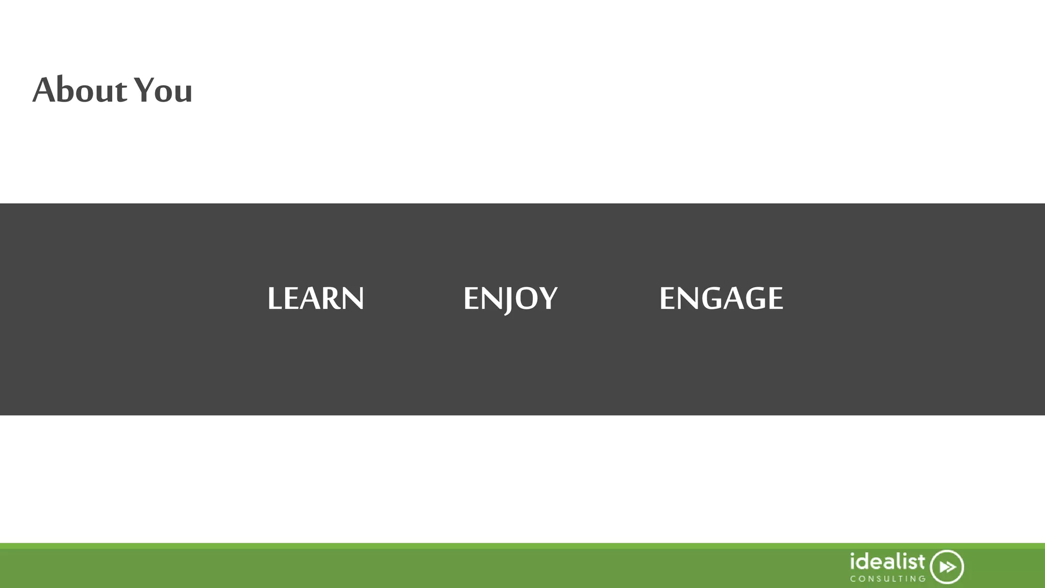 AboutYou
LEARN ENJOY ENGAGE
 