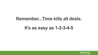 Remember...Time kills all deals.
It’s as easy as 1-2-3-4-5
 