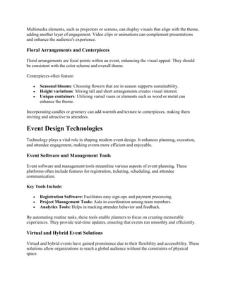 Event Design: Creating Memorable Experiences for Every Occasion | PDF