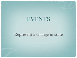 EVENTS

Represent a change in state
 