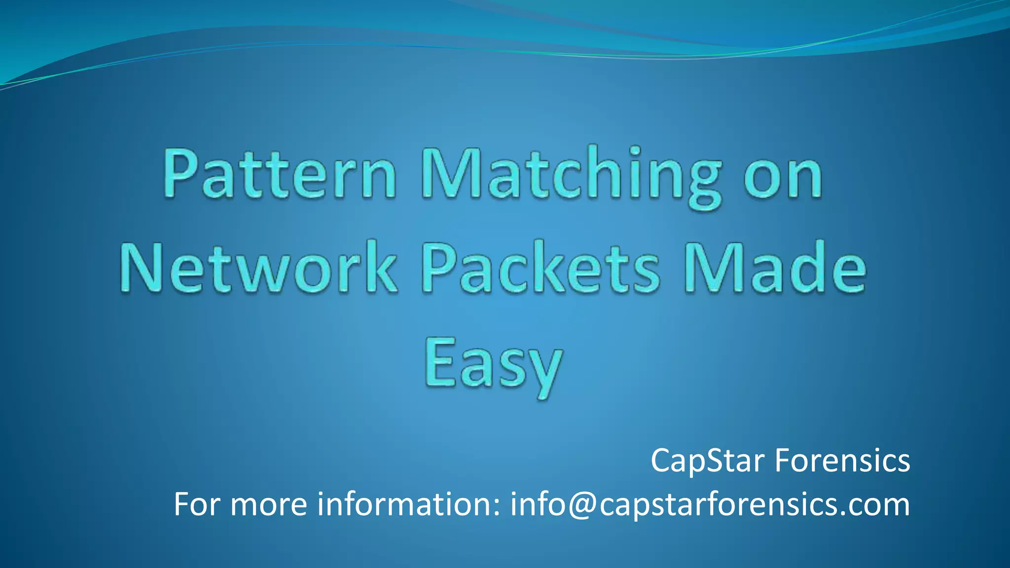Event Driven Programming Made Easy For Network Packet Analysis | PPTX