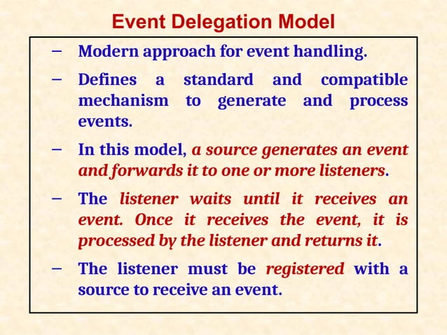 Event Handling & AWT - Event Delegation Model | PPTX