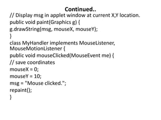 Event Handling in Java as per university | PDF
