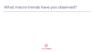 What macro-trends have you observed?
 