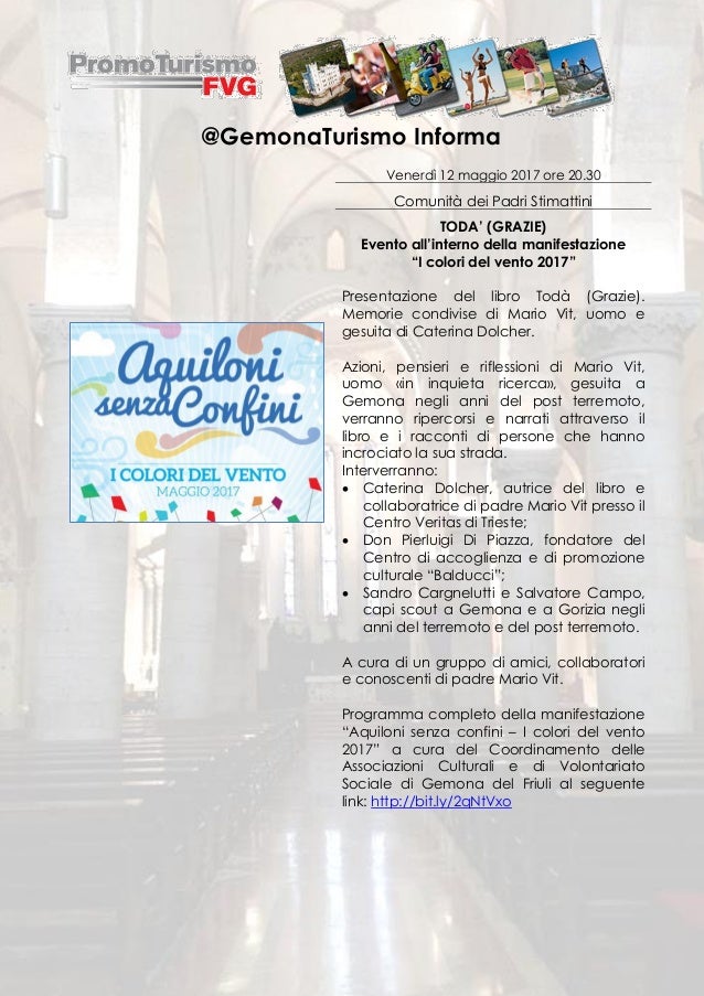 Gemona Del Friuli Eventi Ed Iniziative Dal 08 Al 14 Maggio 2017