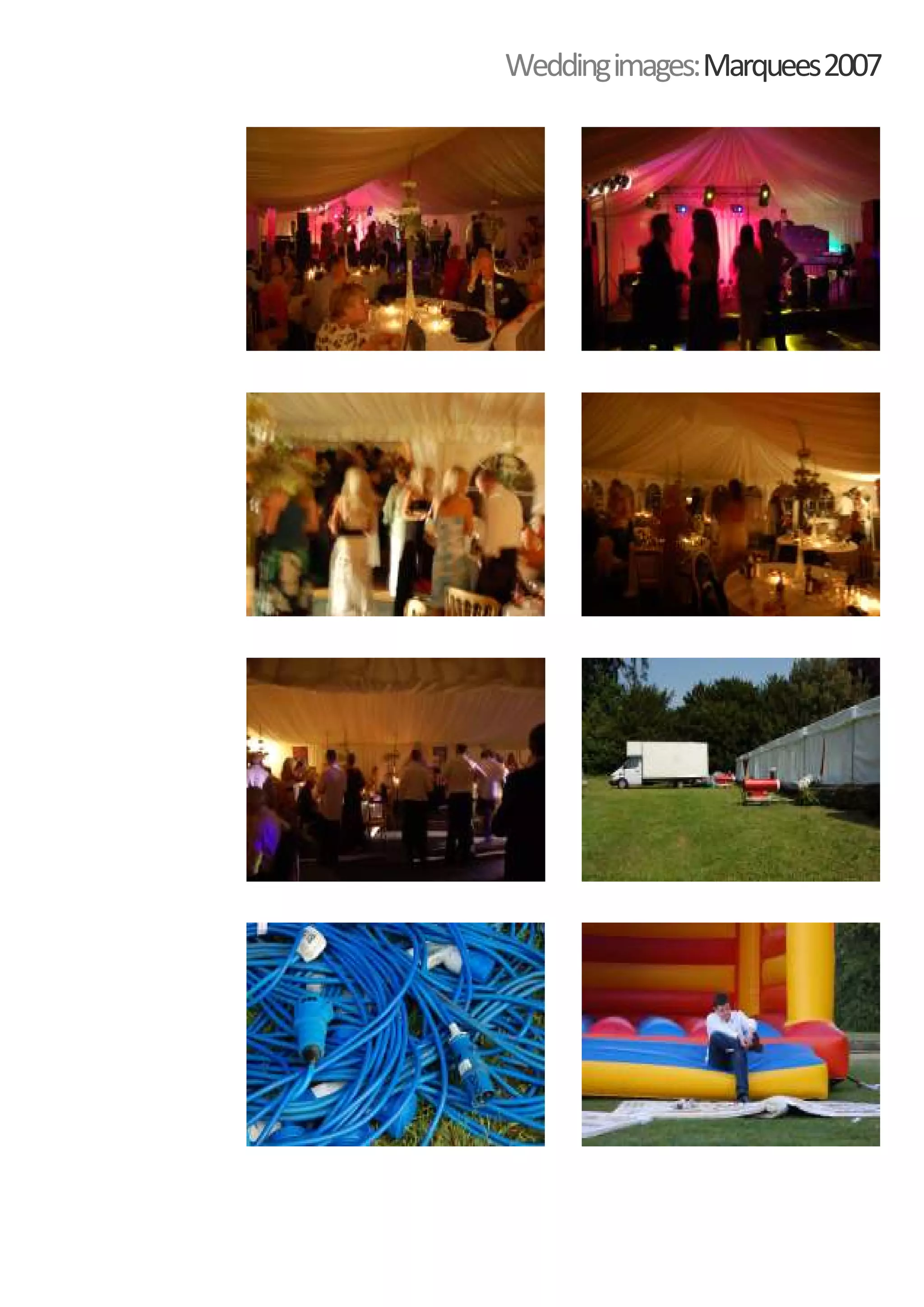 Wedding images: Marquees 2007
 