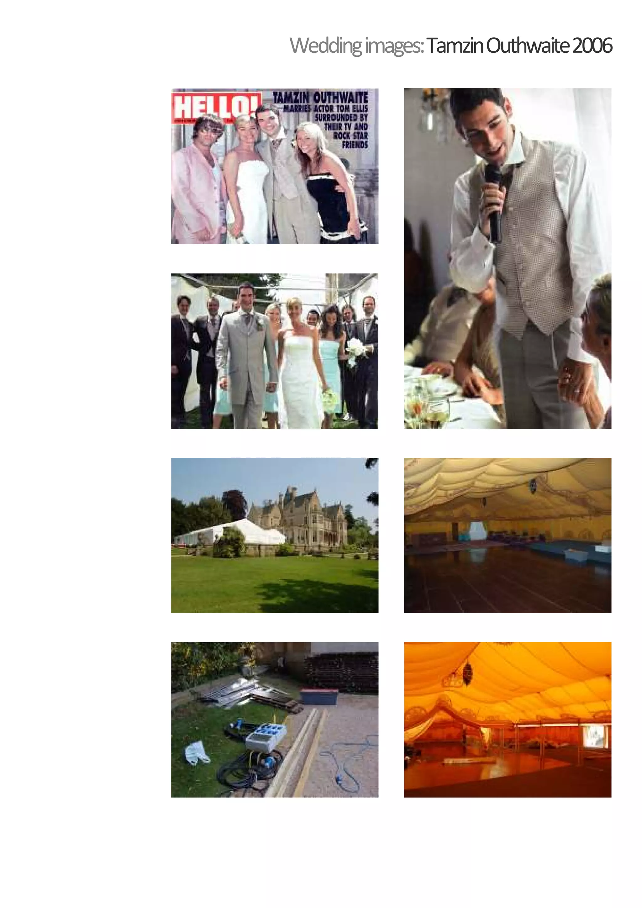 Wedding images: Tamzin Outhwaite 2006
 