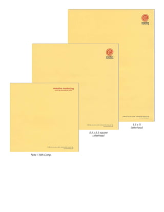 8.5 x 11 
Letterhead 
8.5 x 8.5 square 
Letterhead 
Note / With Comp. 
 