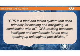 What does GPS 4.0 mean
trackerando / Bodo Erken / GPS-Tracking 4.0
BENEFITS through the use of the trackerando platform:
UNLIMITED GPS Tracker of all manufacturers can be connected to a platform such as trackerando.
MODULAR The platform functions are innumerable, but only the modules that are important to the customer are set up.
COMPATIBLE With existing API interfaces, data can easily be transferred to existing systems.
SAFETY The high security standard of the platform makes it possible to meet all customer requirements.
8
"GPS is a tried and tested system that used
primarily for locating and navigating. In
combination with IoT, GPS tracking becomes
intelligent and comfortable for the user,
opening up unimagined possibilities. "
 