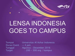 Event lensa indonesia goes to campus 2016 univ al azhar