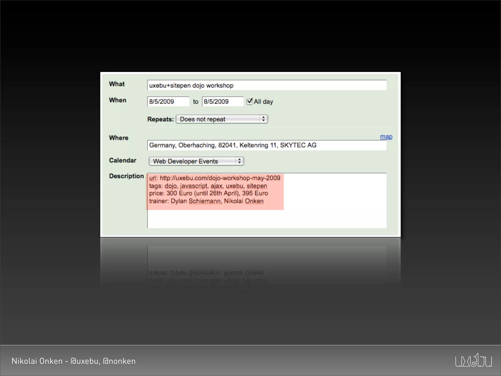 Nikolai Onken - @uxebu, @nonken
 