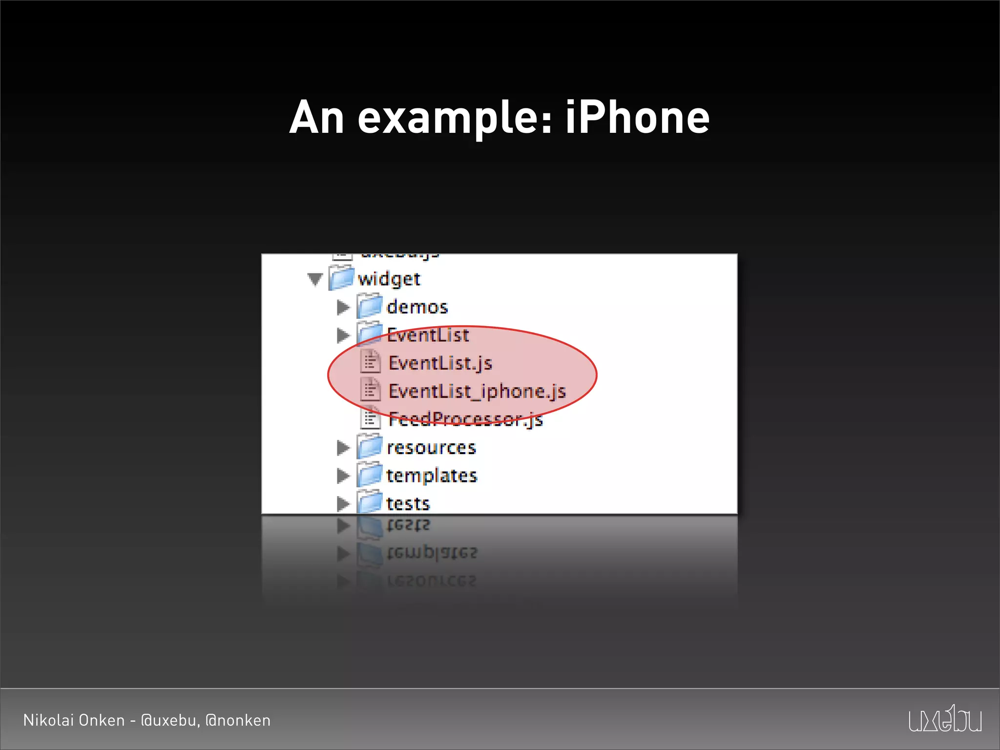 An example: iPhone




Nikolai Onken - @uxebu, @nonken
 