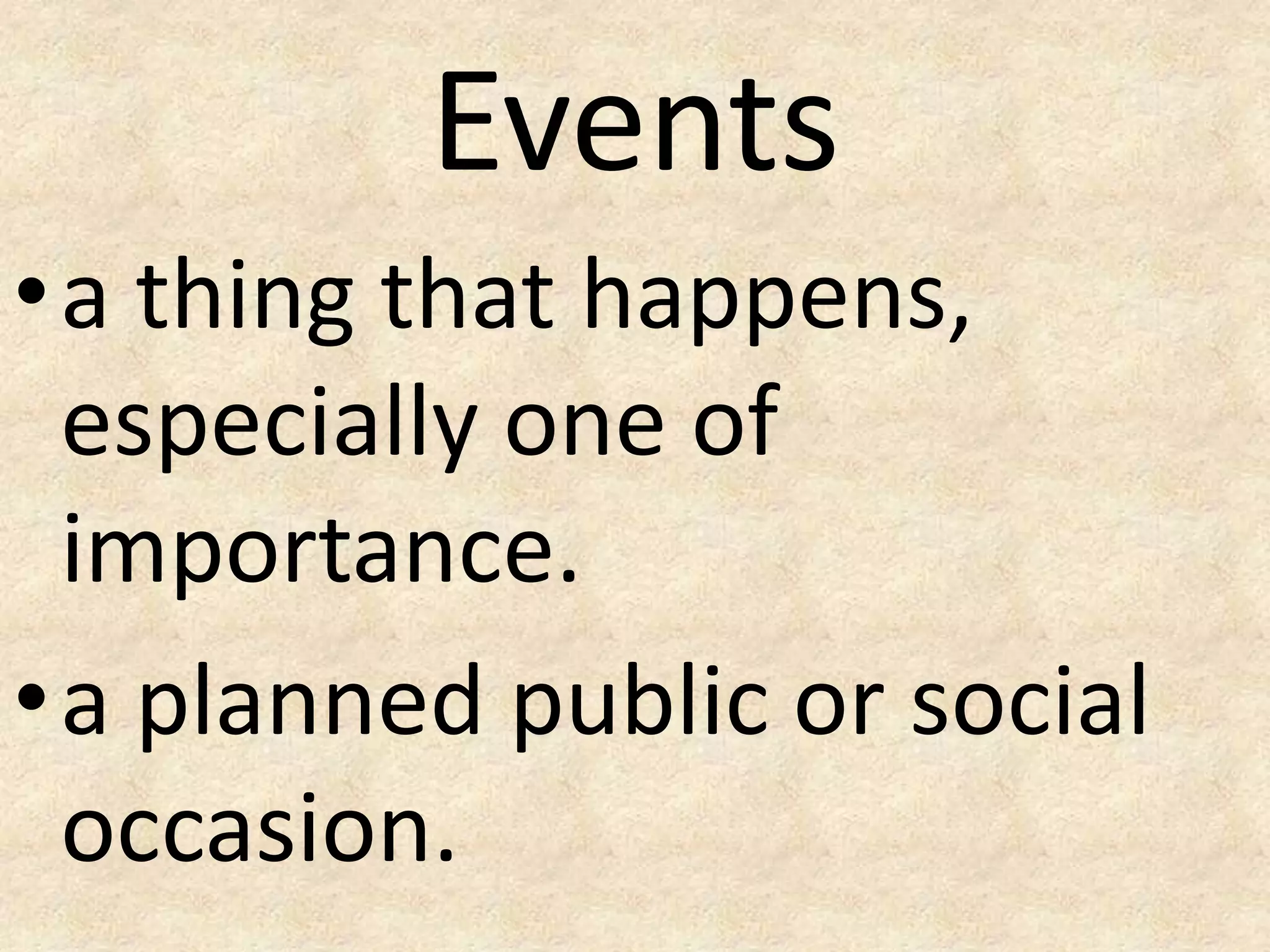 Introduction to events management | PPTX