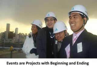 Events are Projects with Beginning and Ending
 
