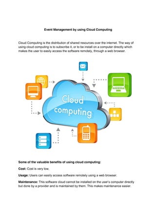 Event management by using cloud computing