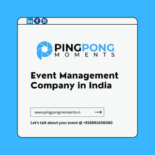 PINGPONG MOMENTS - Event Management Companies