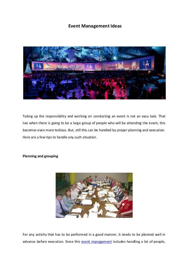 Event Management Ideas