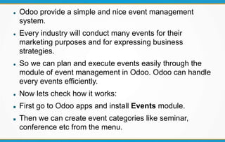 Event Management In Odoo | PPT
