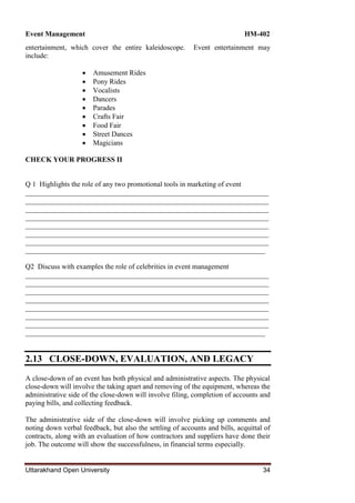 BBA EVENT MANAGEMENT material unit -notes | PDF