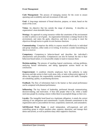 BBA EVENT MANAGEMENT material unit -notes | PDF