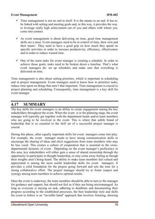 Project Event Management Notes BBA EVENT MANAGEMENT material unit -notes | PDF