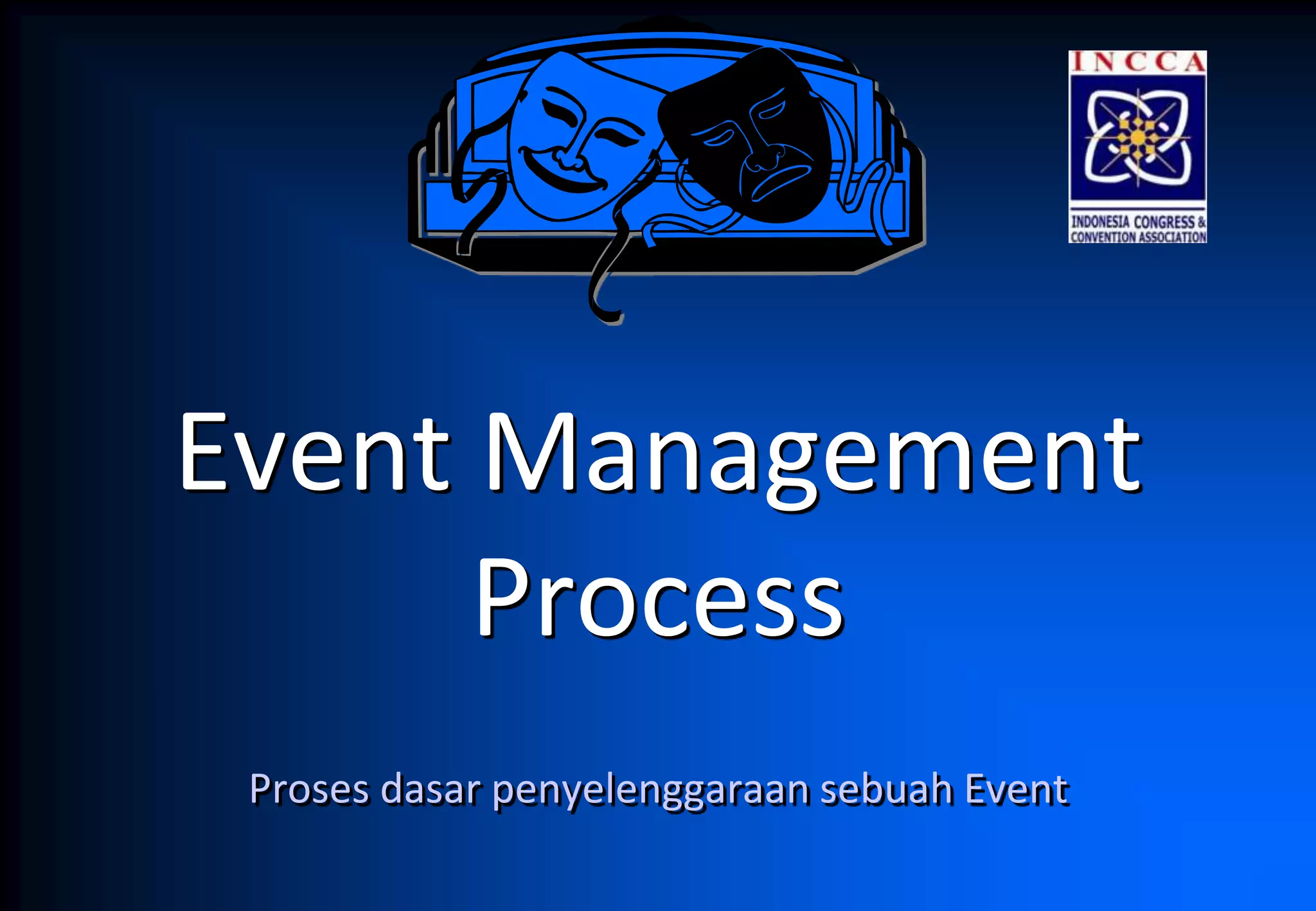 Event Management
Process
Proses dasar penyelenggaraan sebuah Event
 