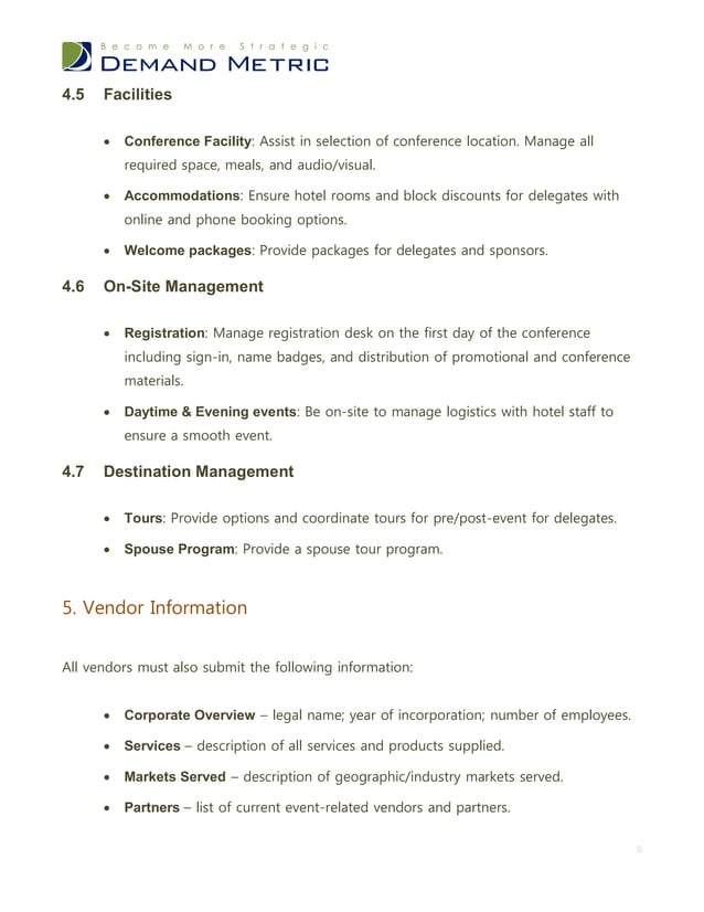 Event Management RFP Template PDF