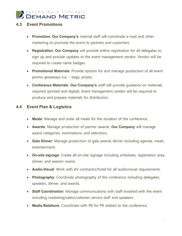 Event Management RFP Template