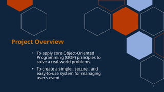 Comprehensive Event Management System Using Object-Oriented Programming ...