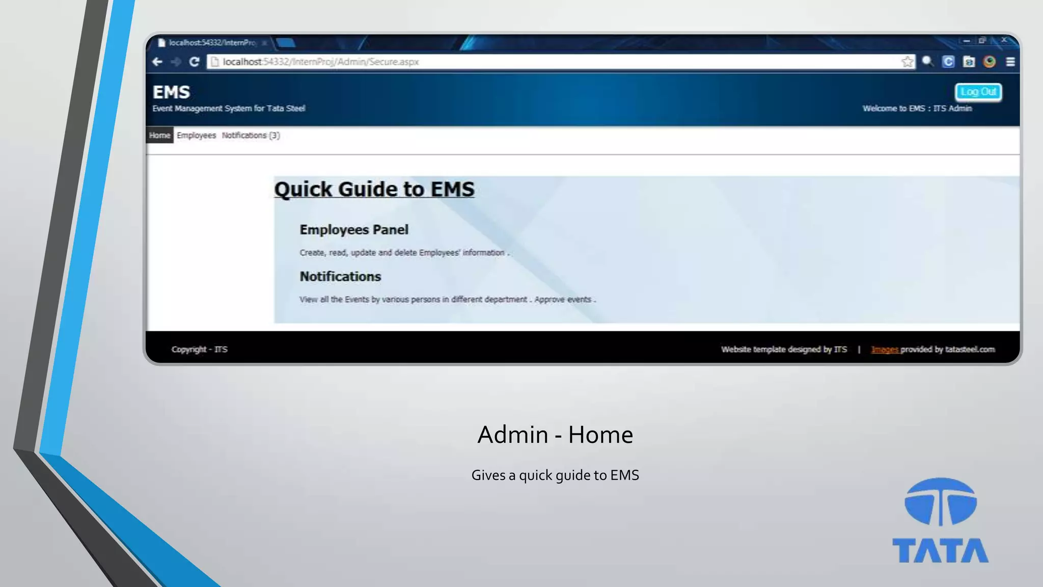 Admin - Home
Gives a quick guide to EMS
 