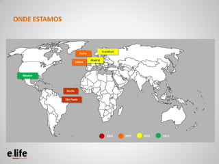 ONDE ESTAMOS



                                             Frankfurt
                            Porto

                                    Madrid
                         Lisboa



  Mexico




                Recife

               São Paulo




                                                2004     2007   2010   2012
 
