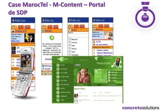 Case MarocTel - M-Content – Portal
de SDP
So
Browser
Telco
Fin. Serv.
 