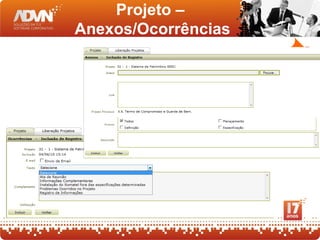 Projeto –
Anexos/Ocorrências
 