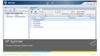 HP Sprinter
Pruebas manuales optimizadas
16/05/2013Confidential and Propietary // All rights reserved // Globe Testing
 