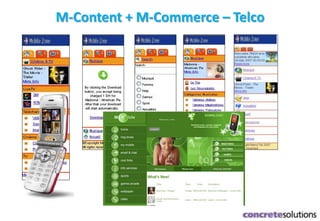 M-Content + M-Commerce – Telco
 