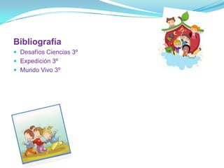 Bibliografía
 Desafíos Ciencias 3º
 Expedición 3º
 Mundo Vivo 3º
 