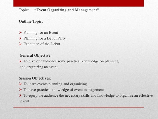 party planning outline