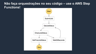 Não faça orquestrações no seu código – use o AWS Step
Functions!
 