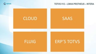 TOTVS V12 – LINHA PROTHEUS – INTERA
CLOUD SAAS
FLUIG ERP’S TOTVS
 