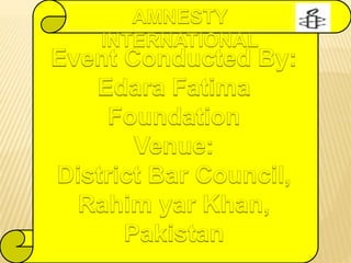 Event picture presentation conducted in district bar council (rahim yar khan, pakistan)
