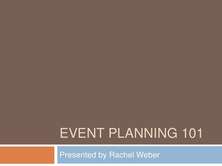 event planning 101
