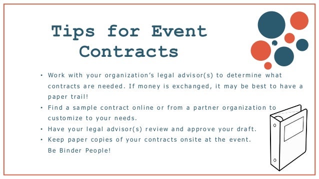 event planning sample contract