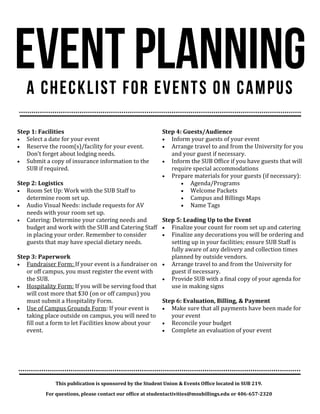 How To Plan An Event Checklist