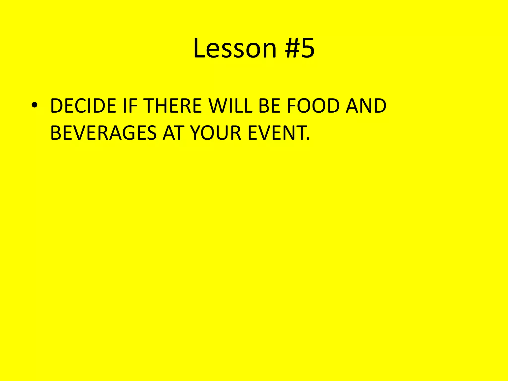 To Help With Your Audience Satisfaction Try these tips:Research and Develop External Client RelationshipsPay attention to the smallest details. (People Notice)Choose a direction to your event and attack with passionThe event could be:Educational, Energizing, Enlightening, or EngagingLook for different things to make your audience standoutE.I. Personalize and Customize as much as possible