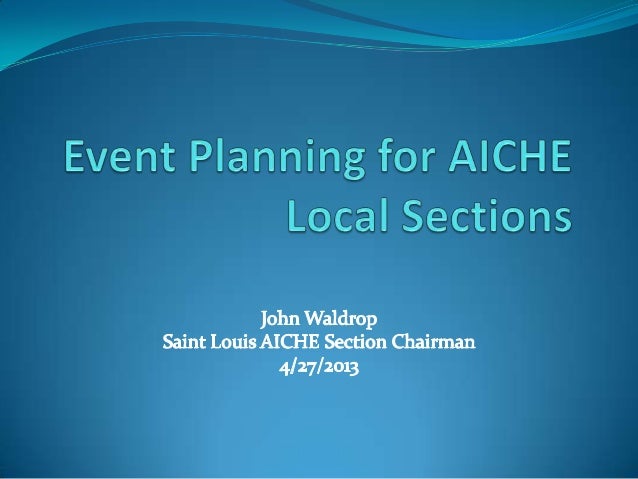 Event Planning For Local Sections