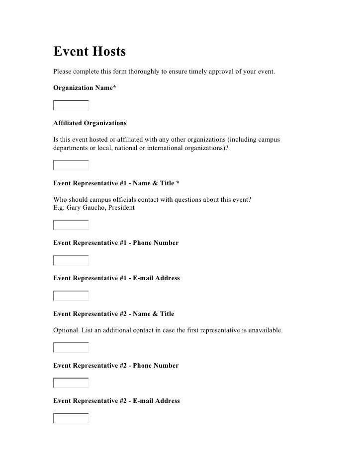 event planning form