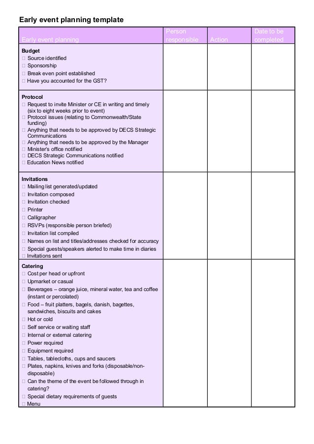 event planning template doc